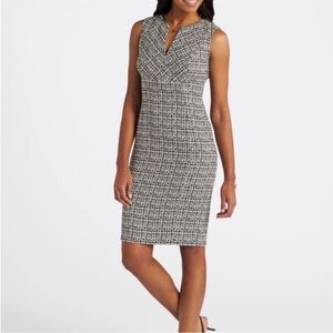 Calvin Klein Black White Sleeveless Sheath Dress | Size 6 | NWT